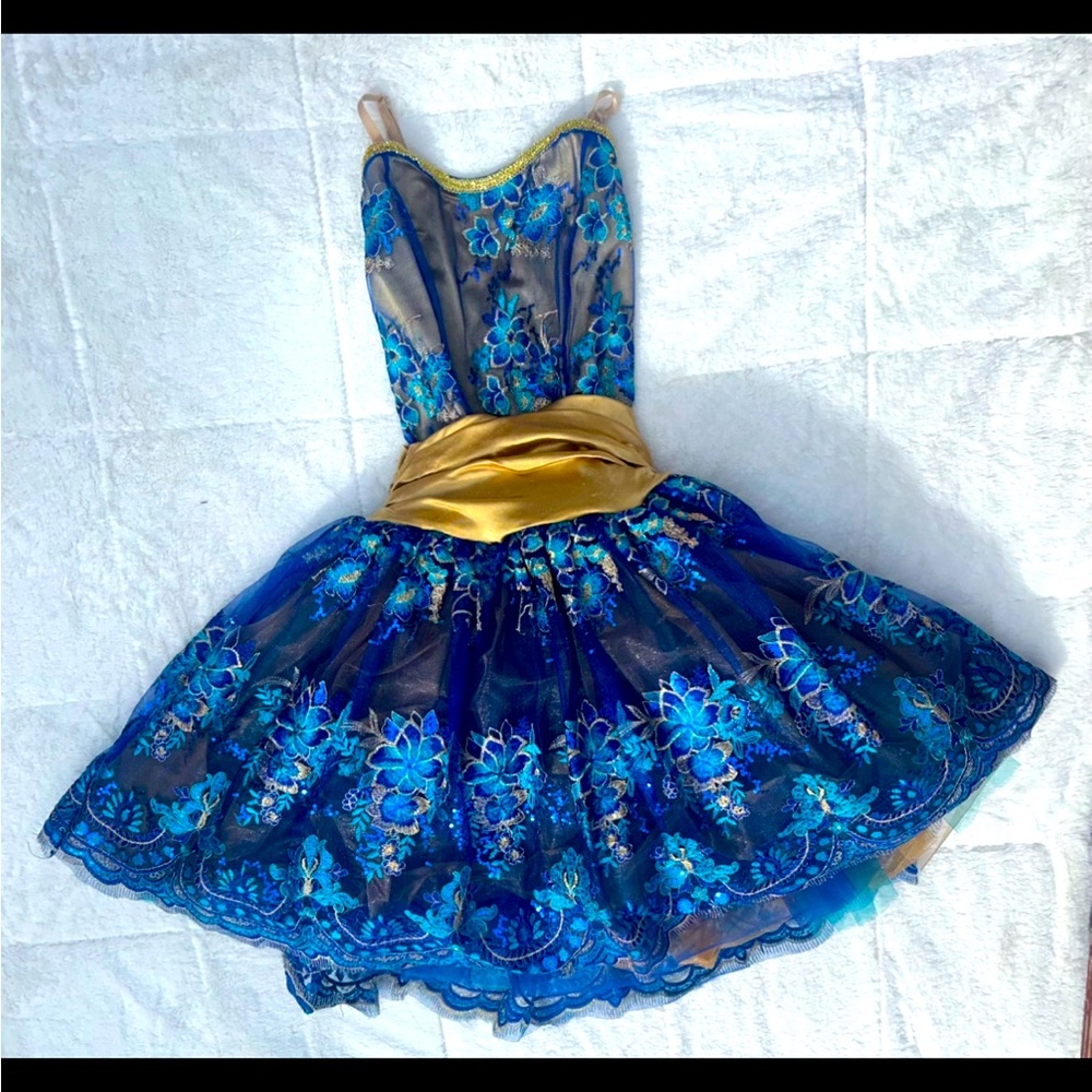 Curtain Call Small Adult Royal Blue/Gold Tutu